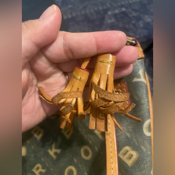 Dooney & Bourke Brown and Gray Vintage Crossbody Bag Purse - Picture 4 of 12